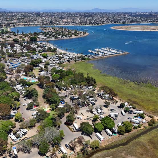 Travel trailer delivered to a San Diego campground near Mission Bay