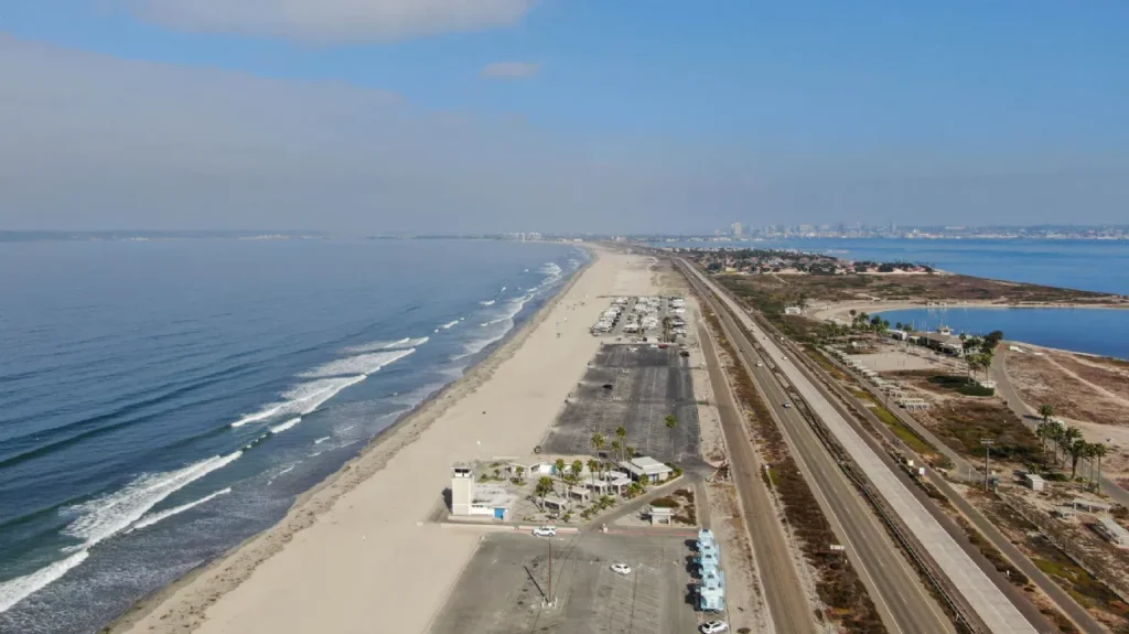 Travel trailer delivered to Silver Strand State Beach campground in Coronado